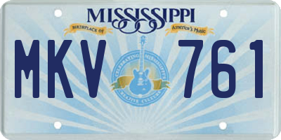 MS license plate MKV761
