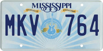 MS license plate MKV764