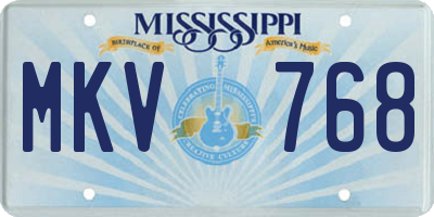 MS license plate MKV768