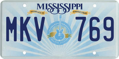 MS license plate MKV769