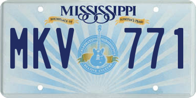 MS license plate MKV771