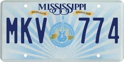 MS license plate MKV774