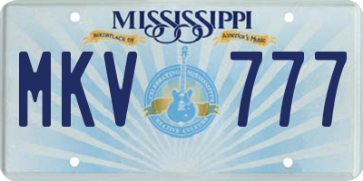MS license plate MKV777