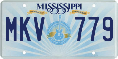 MS license plate MKV779