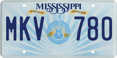 MS license plate MKV780