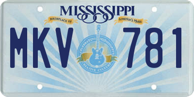 MS license plate MKV781