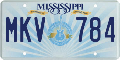 MS license plate MKV784