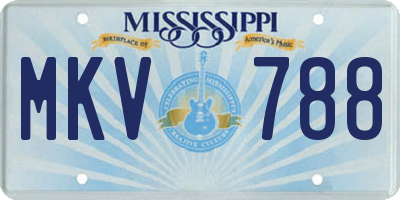 MS license plate MKV788