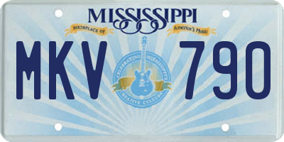 MS license plate MKV790