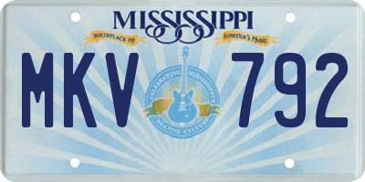 MS license plate MKV792