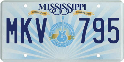 MS license plate MKV795