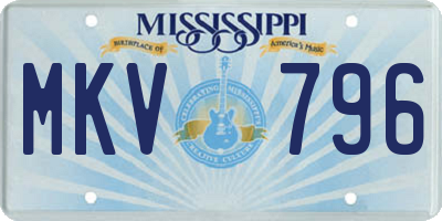 MS license plate MKV796