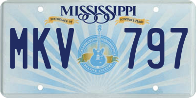 MS license plate MKV797