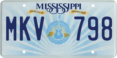 MS license plate MKV798
