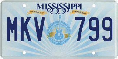 MS license plate MKV799