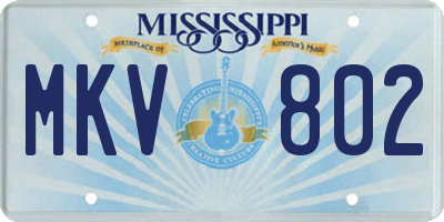 MS license plate MKV802