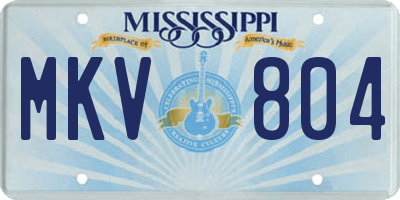 MS license plate MKV804