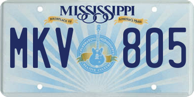 MS license plate MKV805