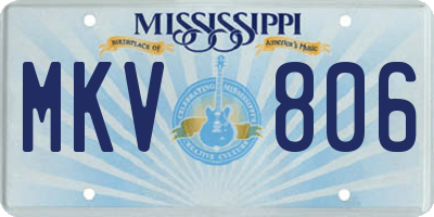 MS license plate MKV806