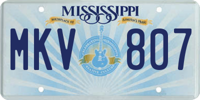 MS license plate MKV807