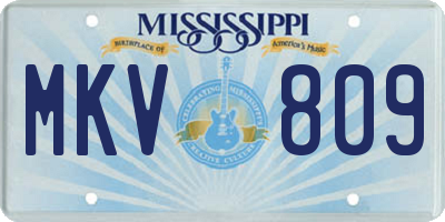 MS license plate MKV809
