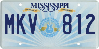 MS license plate MKV812