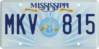 MS license plate MKV815
