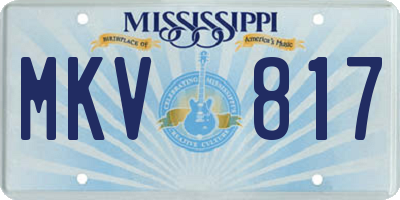 MS license plate MKV817