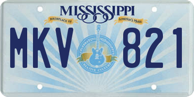 MS license plate MKV821