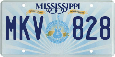 MS license plate MKV828