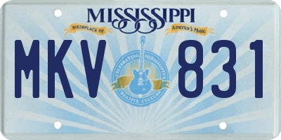 MS license plate MKV831