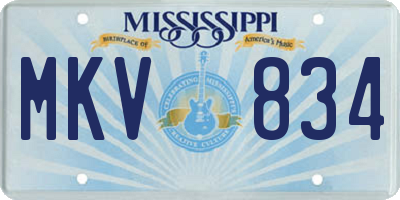 MS license plate MKV834