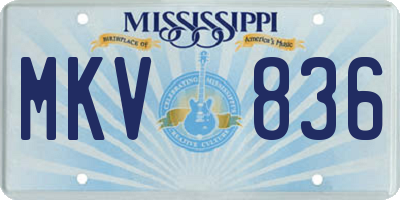 MS license plate MKV836