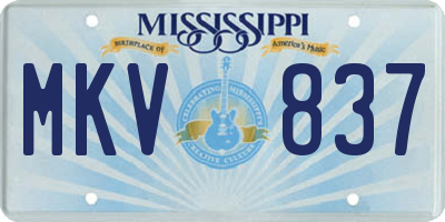 MS license plate MKV837