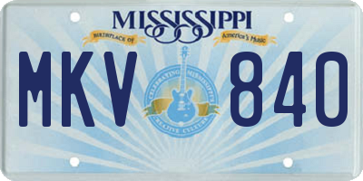 MS license plate MKV840