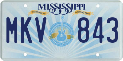 MS license plate MKV843