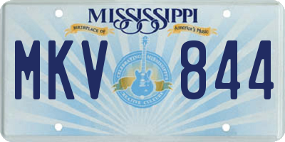 MS license plate MKV844