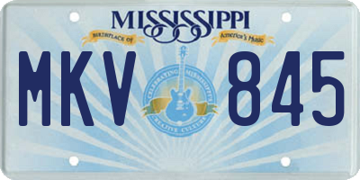 MS license plate MKV845