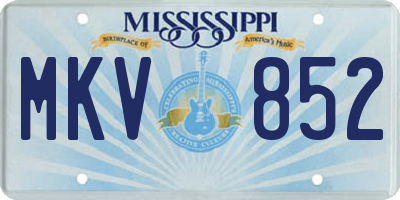 MS license plate MKV852