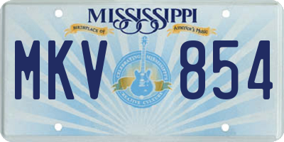 MS license plate MKV854