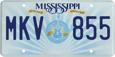 MS license plate MKV855