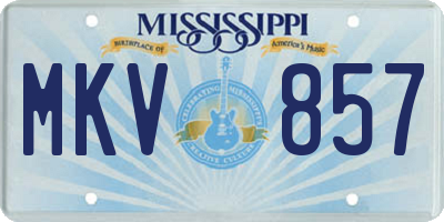 MS license plate MKV857