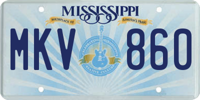 MS license plate MKV860