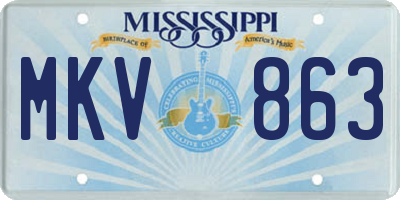 MS license plate MKV863