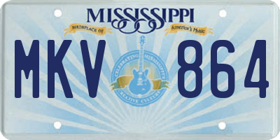 MS license plate MKV864