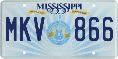 MS license plate MKV866