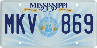 MS license plate MKV869