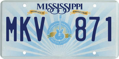 MS license plate MKV871