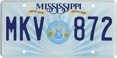 MS license plate MKV872