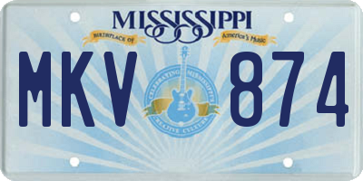 MS license plate MKV874